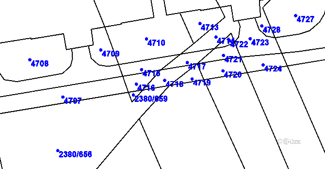 Parcela st. 546/85 v KÚ Hroznová Lhota, Katastrální mapa