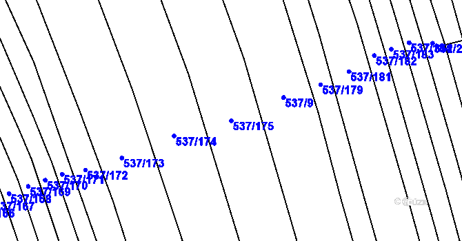 Parcela st. 537/175 v KÚ Hroznová Lhota, Katastrální mapa