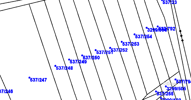Parcela st. 537/251 v KÚ Hroznová Lhota, Katastrální mapa
