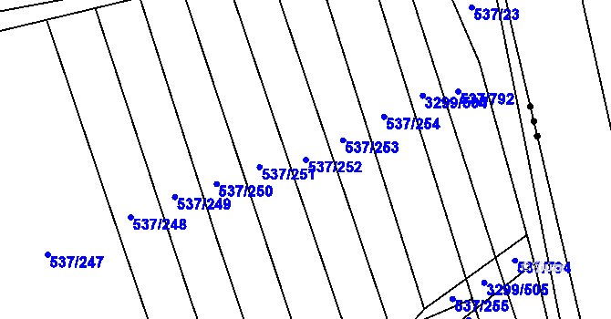 Parcela st. 537/252 v KÚ Hroznová Lhota, Katastrální mapa