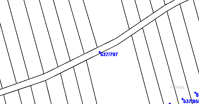 Parcela st. 537/797 v KÚ Hroznová Lhota, Katastrální mapa