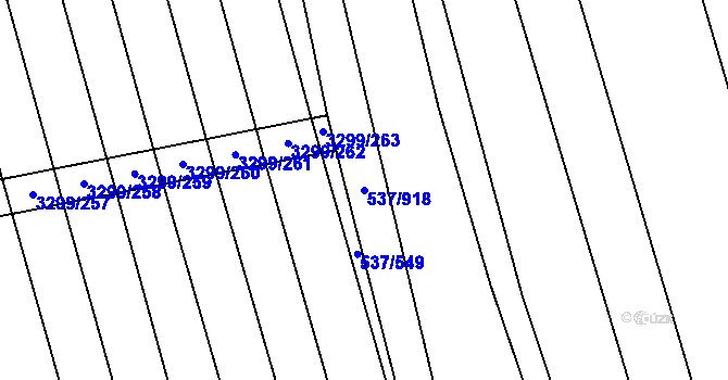 Parcela st. 537/918 v KÚ Hroznová Lhota, Katastrální mapa