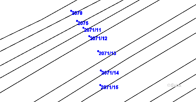 Parcela st. 2071/13 v KÚ Hroznová Lhota, Katastrální mapa
