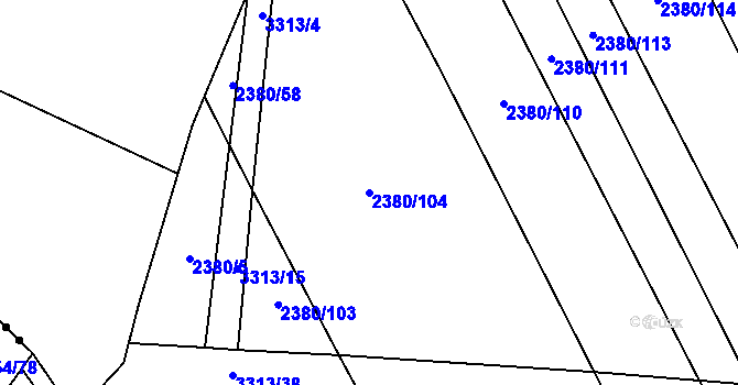 Parcela st. 2380/104 v KÚ Hroznová Lhota, Katastrální mapa