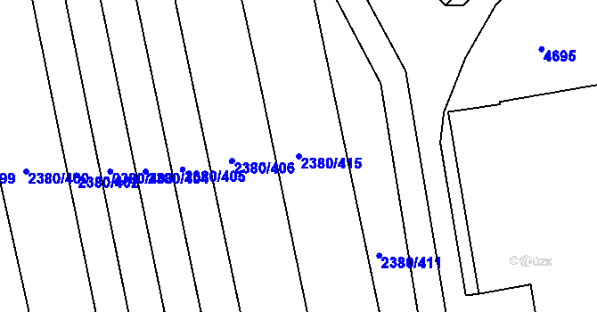 Parcela st. 2380/415 v KÚ Hroznová Lhota, Katastrální mapa