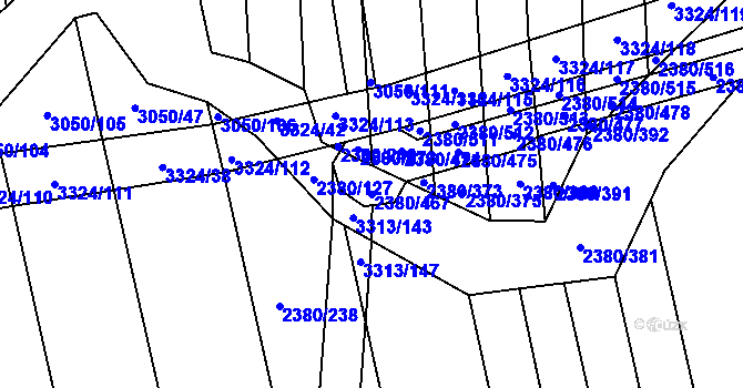 Parcela st. 2380/467 v KÚ Hroznová Lhota, Katastrální mapa
