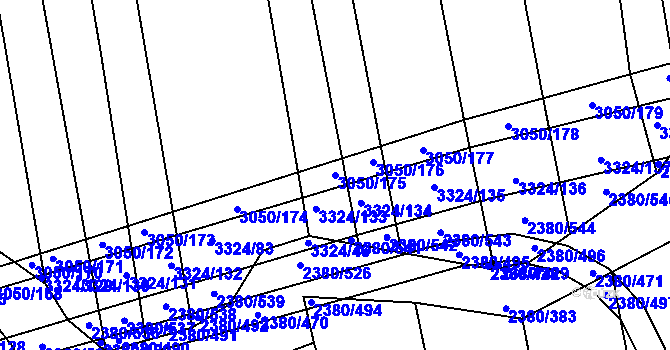 Parcela st. 3050/175 v KÚ Hroznová Lhota, Katastrální mapa
