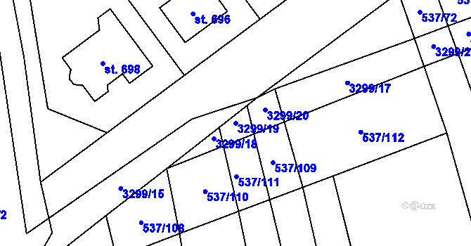 Parcela st. 3299/19 v KÚ Hroznová Lhota, Katastrální mapa