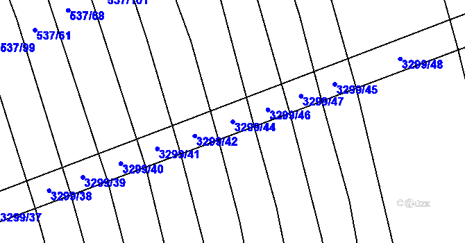 Parcela st. 3299/44 v KÚ Hroznová Lhota, Katastrální mapa