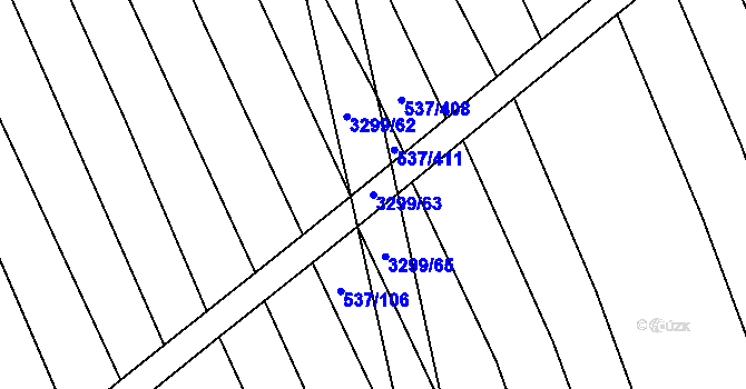 Parcela st. 3299/63 v KÚ Hroznová Lhota, Katastrální mapa