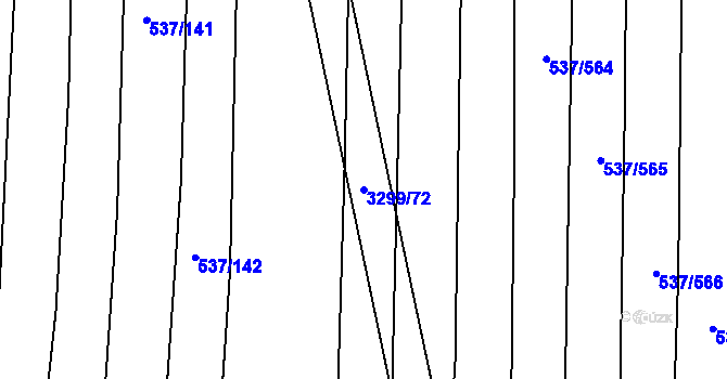 Parcela st. 3299/72 v KÚ Hroznová Lhota, Katastrální mapa