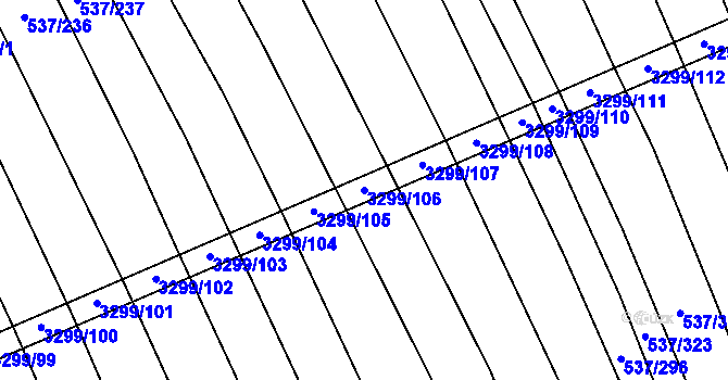 Parcela st. 3299/106 v KÚ Hroznová Lhota, Katastrální mapa