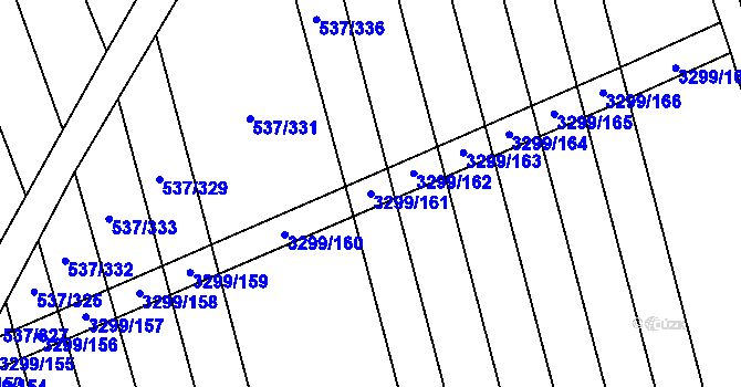 Parcela st. 3299/161 v KÚ Hroznová Lhota, Katastrální mapa