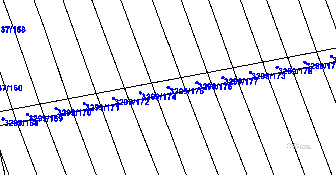 Parcela st. 3299/175 v KÚ Hroznová Lhota, Katastrální mapa