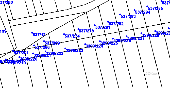 Parcela st. 3299/224 v KÚ Hroznová Lhota, Katastrální mapa