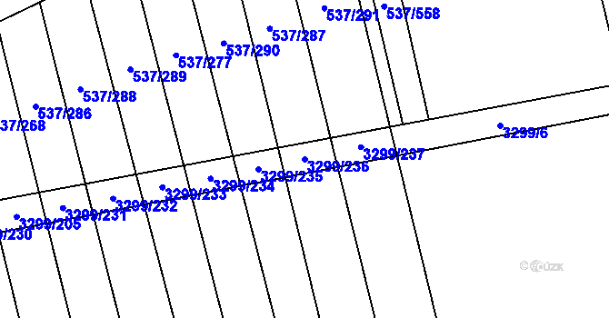 Parcela st. 3299/236 v KÚ Hroznová Lhota, Katastrální mapa