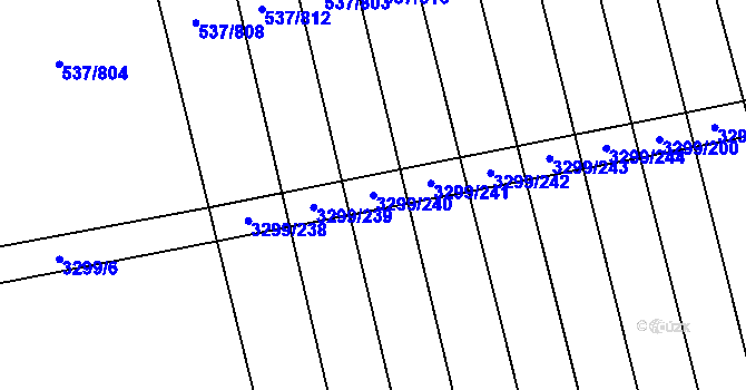 Parcela st. 3299/240 v KÚ Hroznová Lhota, Katastrální mapa