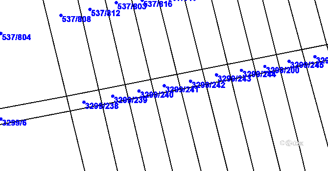 Parcela st. 3299/241 v KÚ Hroznová Lhota, Katastrální mapa