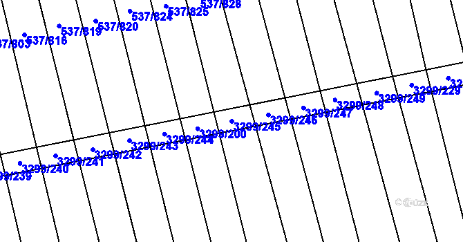 Parcela st. 3299/245 v KÚ Hroznová Lhota, Katastrální mapa