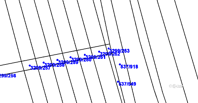 Parcela st. 3299/262 v KÚ Hroznová Lhota, Katastrální mapa