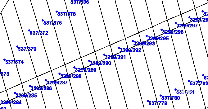 Parcela st. 3299/291 v KÚ Hroznová Lhota, Katastrální mapa