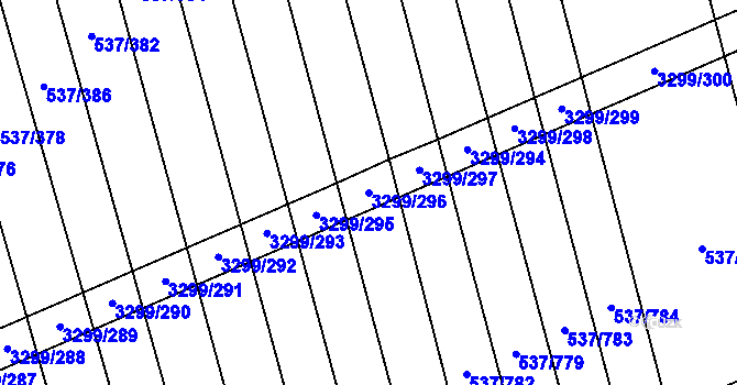 Parcela st. 3299/296 v KÚ Hroznová Lhota, Katastrální mapa