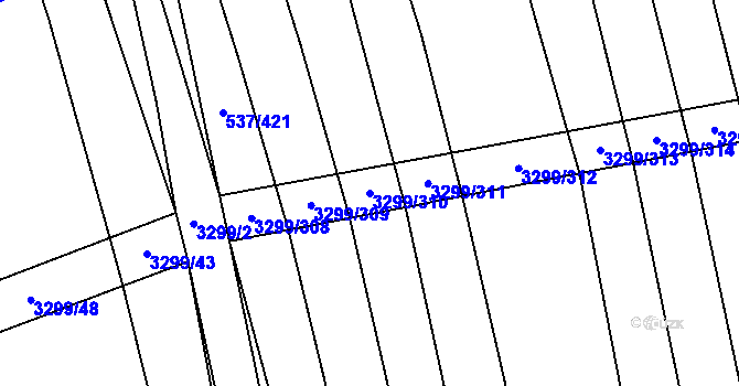 Parcela st. 3299/310 v KÚ Hroznová Lhota, Katastrální mapa