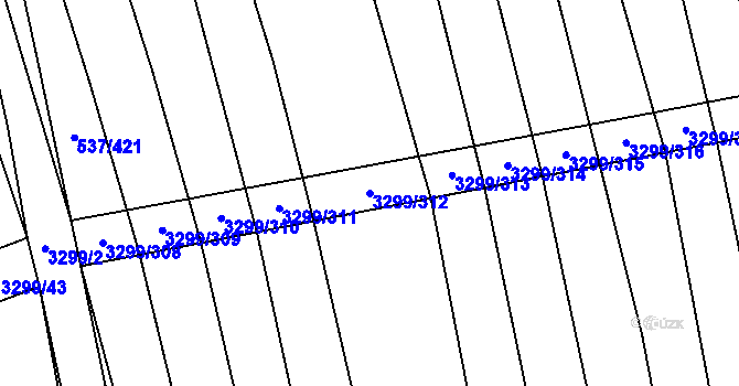 Parcela st. 3299/312 v KÚ Hroznová Lhota, Katastrální mapa