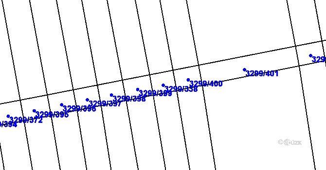 Parcela st. 3299/338 v KÚ Hroznová Lhota, Katastrální mapa