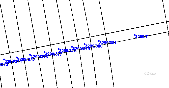 Parcela st. 3299/380 v KÚ Hroznová Lhota, Katastrální mapa
