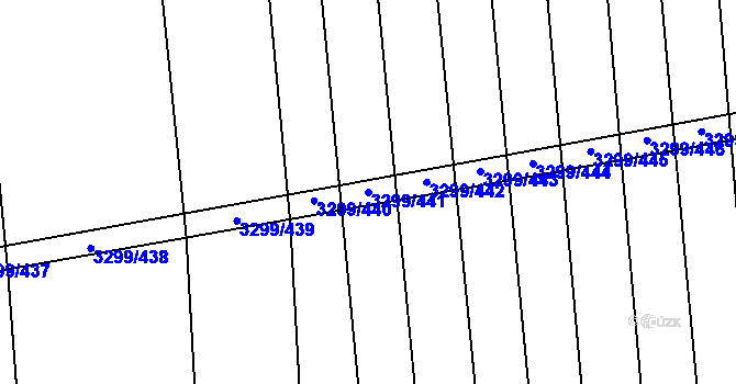 Parcela st. 3299/441 v KÚ Hroznová Lhota, Katastrální mapa