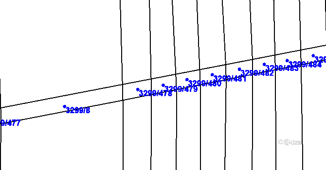 Parcela st. 3299/479 v KÚ Hroznová Lhota, Katastrální mapa