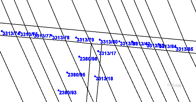Parcela st. 3313/17 v KÚ Hroznová Lhota, Katastrální mapa