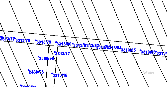 Parcela st. 3313/42 v KÚ Hroznová Lhota, Katastrální mapa