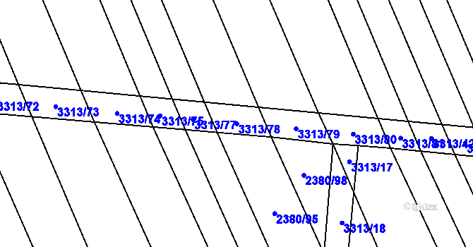 Parcela st. 3313/78 v KÚ Hroznová Lhota, Katastrální mapa