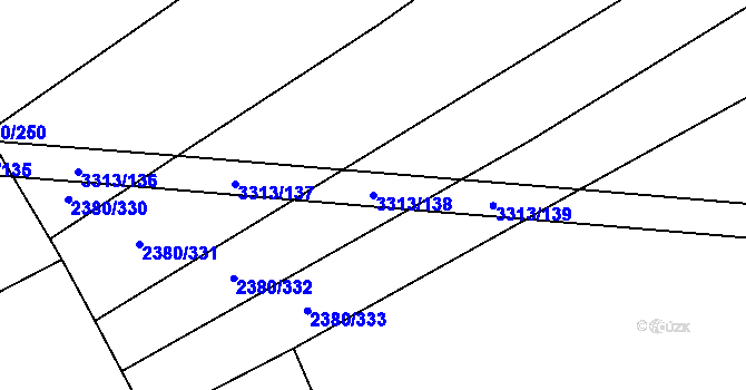 Parcela st. 3313/138 v KÚ Hroznová Lhota, Katastrální mapa