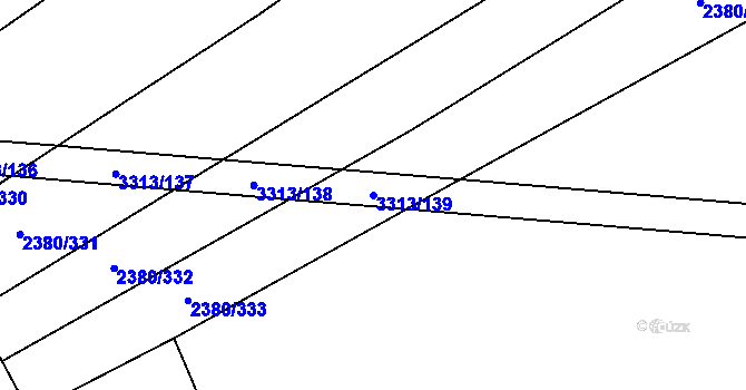 Parcela st. 3313/139 v KÚ Hroznová Lhota, Katastrální mapa