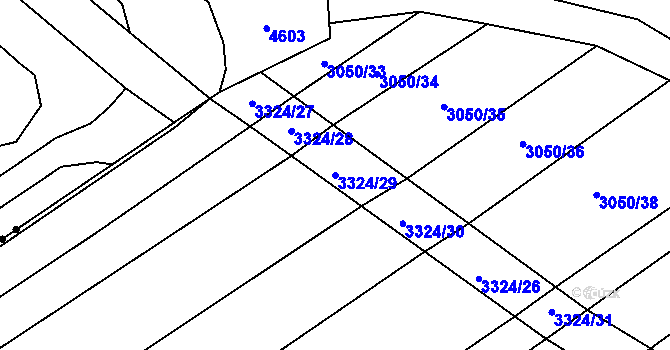 Parcela st. 3324/29 v KÚ Hroznová Lhota, Katastrální mapa