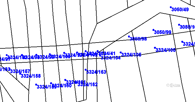 Parcela st. 3324/41 v KÚ Hroznová Lhota, Katastrální mapa