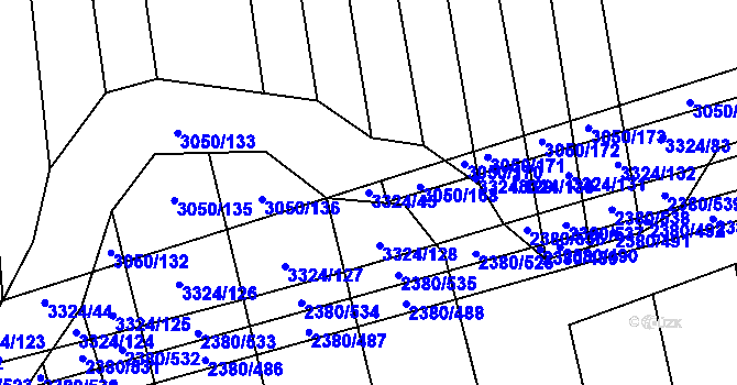 Parcela st. 3324/45 v KÚ Hroznová Lhota, Katastrální mapa