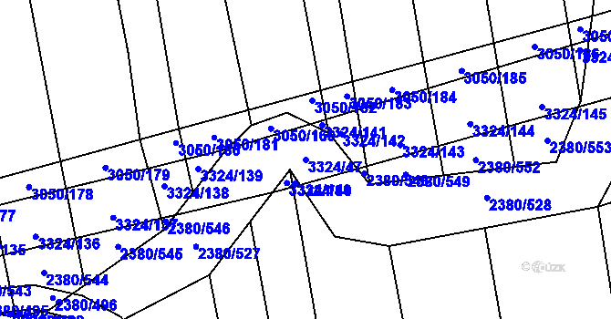 Parcela st. 3324/47 v KÚ Hroznová Lhota, Katastrální mapa