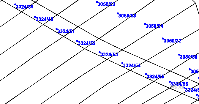Parcela st. 3324/53 v KÚ Hroznová Lhota, Katastrální mapa