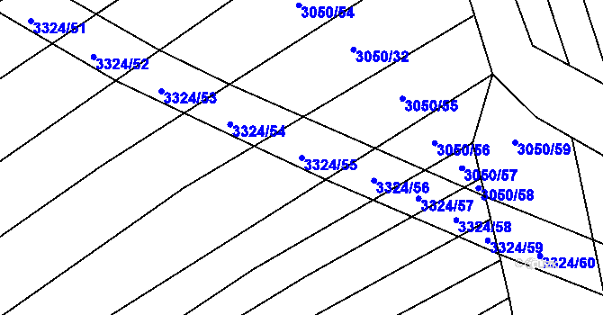 Parcela st. 3324/55 v KÚ Hroznová Lhota, Katastrální mapa