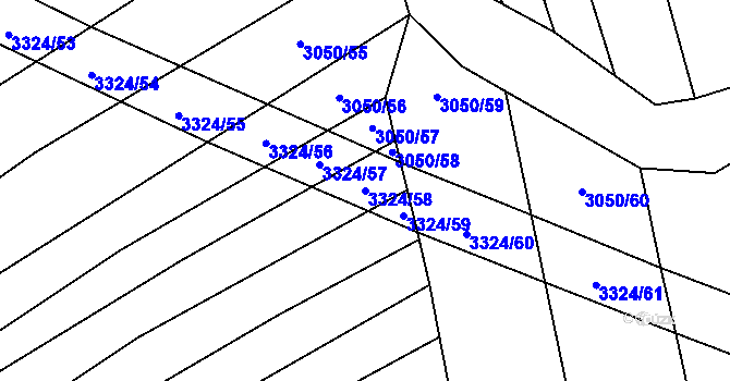 Parcela st. 3324/58 v KÚ Hroznová Lhota, Katastrální mapa