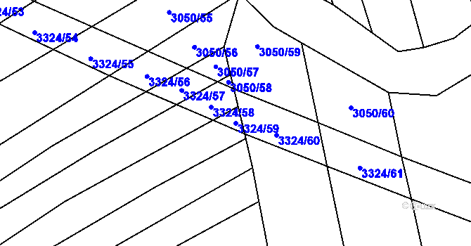 Parcela st. 3324/59 v KÚ Hroznová Lhota, Katastrální mapa