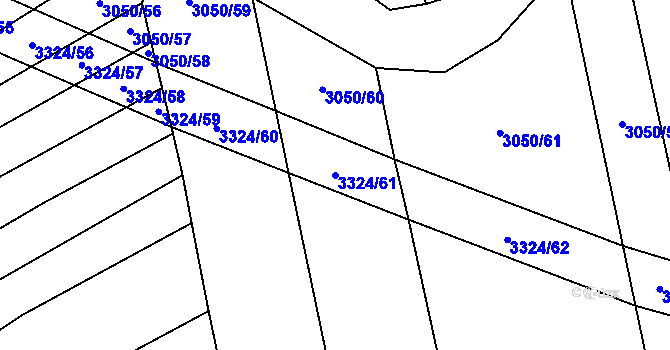 Parcela st. 3324/61 v KÚ Hroznová Lhota, Katastrální mapa