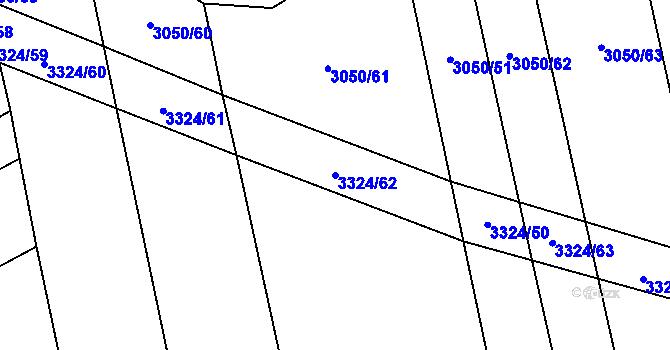 Parcela st. 3324/62 v KÚ Hroznová Lhota, Katastrální mapa