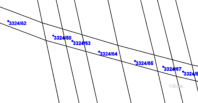 Parcela st. 3324/64 v KÚ Hroznová Lhota, Katastrální mapa