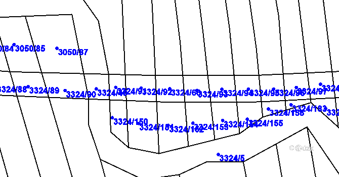 Parcela st. 3324/66 v KÚ Hroznová Lhota, Katastrální mapa