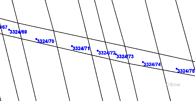 Parcela st. 3324/72 v KÚ Hroznová Lhota, Katastrální mapa